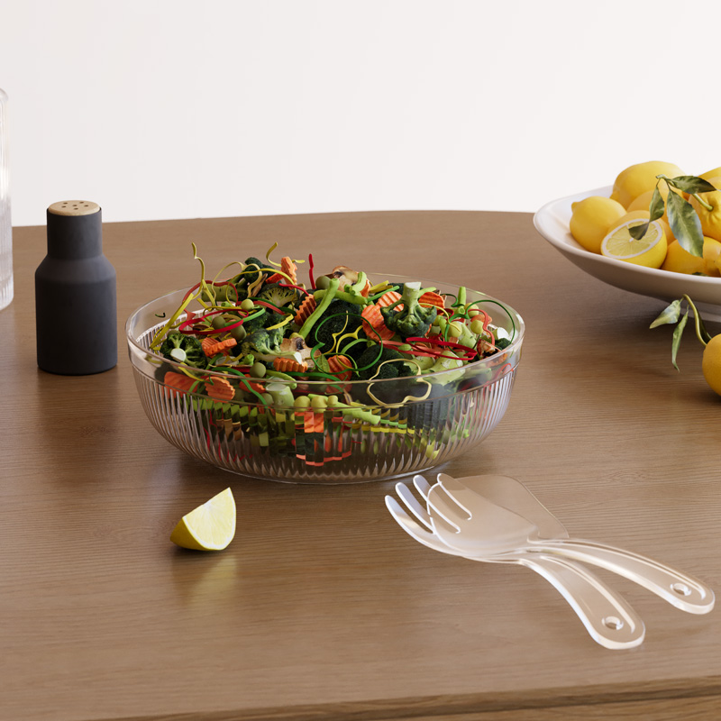 Салатник "Кристалл" с  приборами для сервировки 3 л