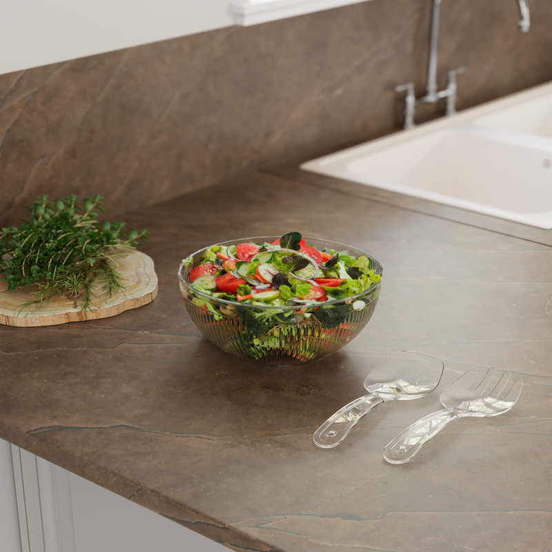 Салатник"Кристалл"с приборами для сервировки 3,2 л РИФЛЕННЫЕ